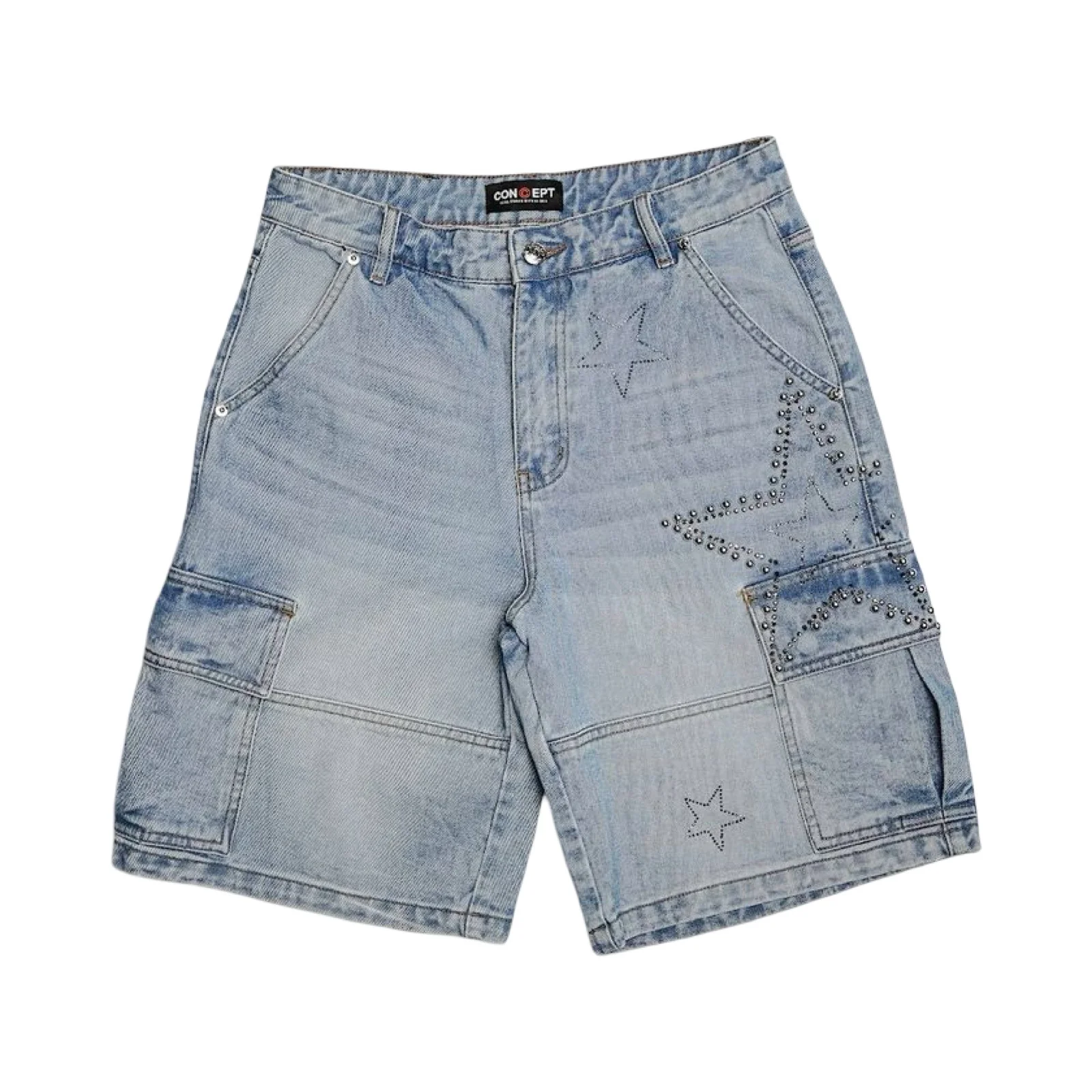 Concept La “Madrid” Blue Wash Shorts
