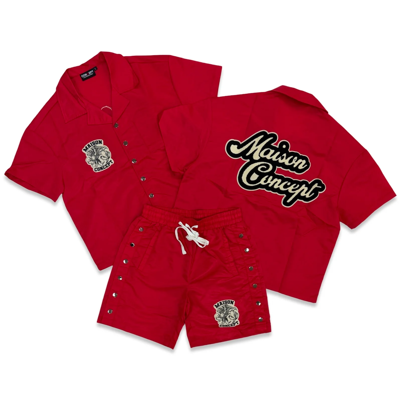 Concept LA “Maison” Red Nylon Short Set