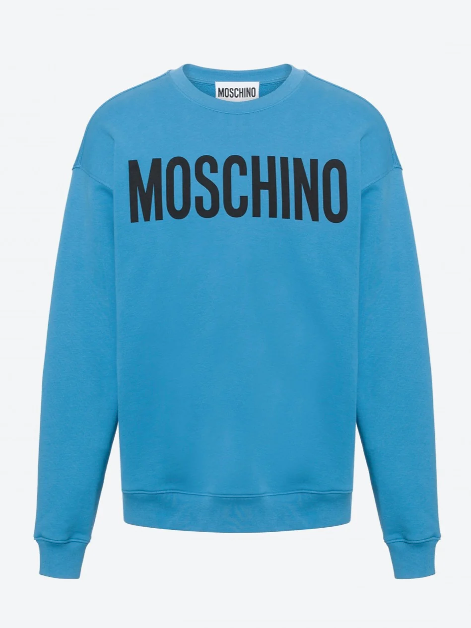 Cotton Sweatshirt With Logo (Blue)