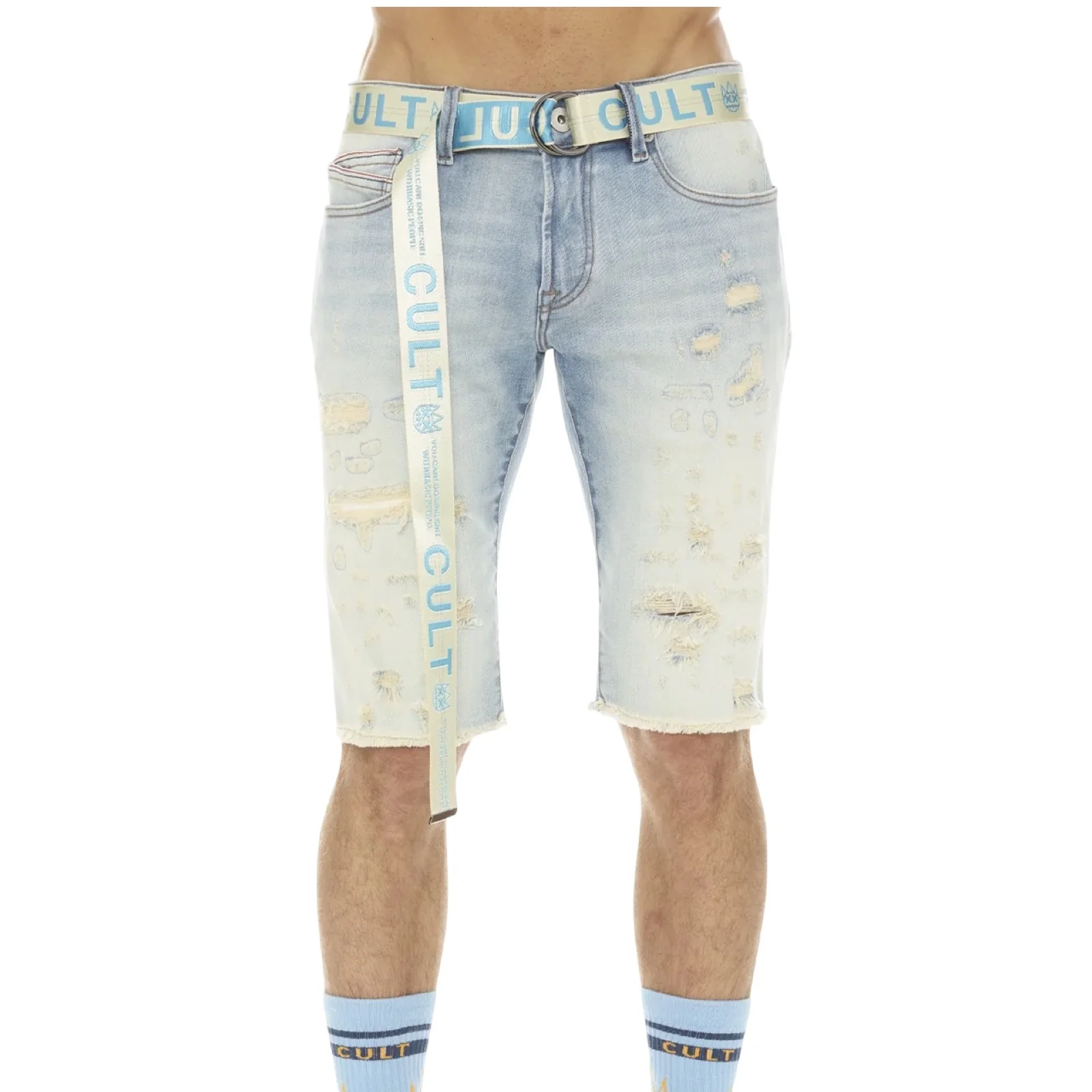 Cult “Scars” Rocker Belted Shorts