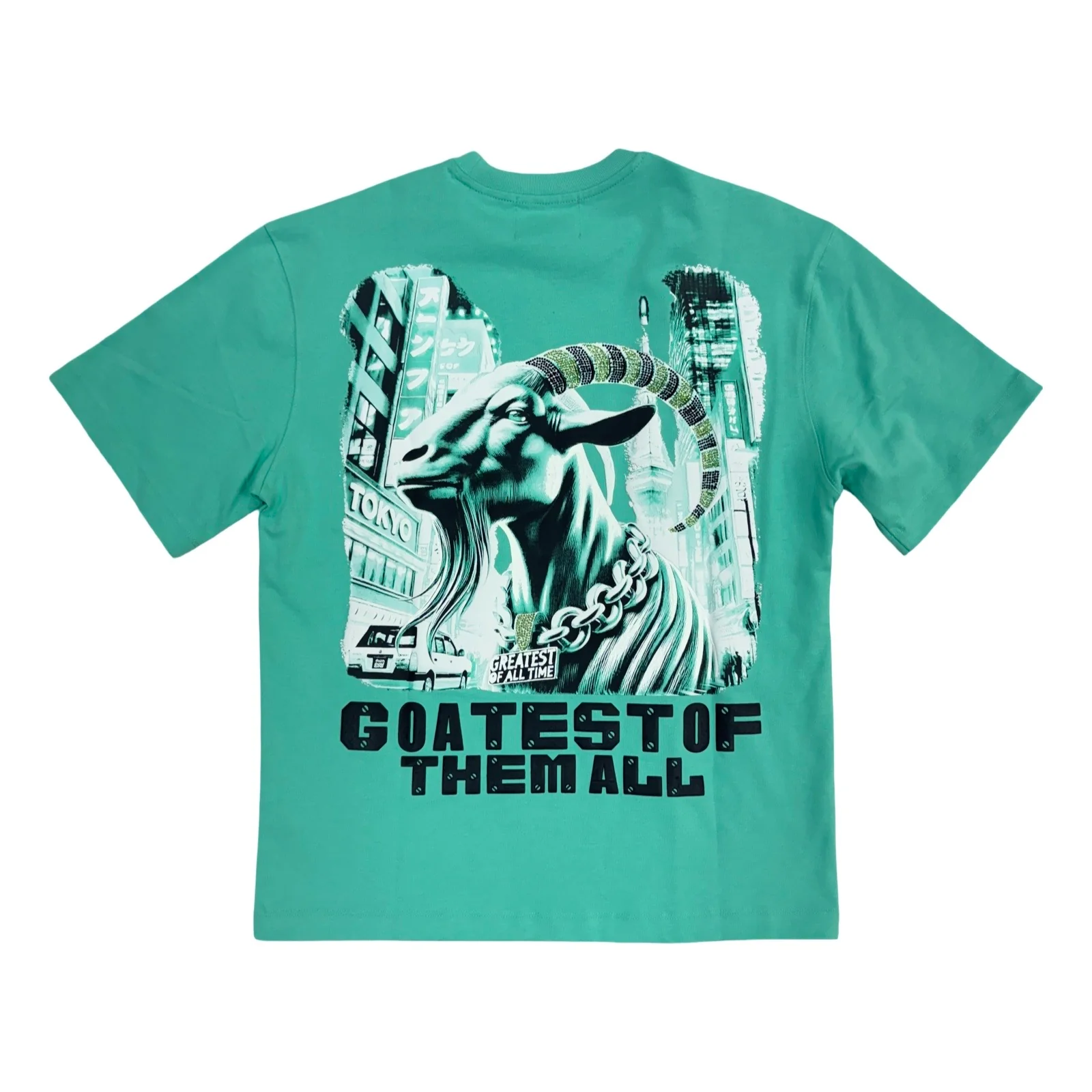 Denim City “Goat” Teal Stones Tee