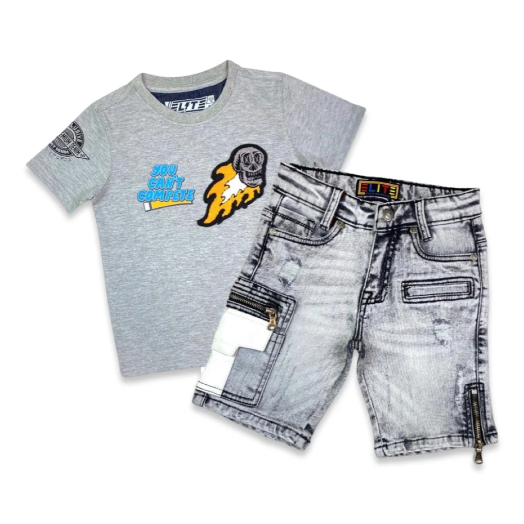 Elite Kids Can’t Compete Grey Short Set