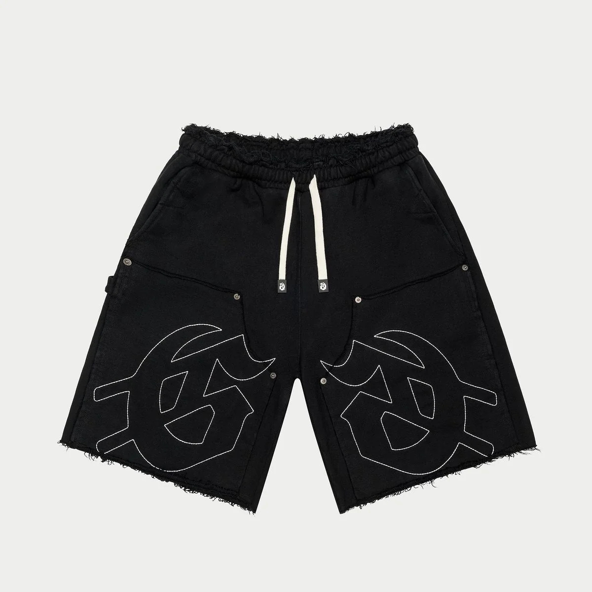 Godspeed “Carpenter” Black Distressed Shorts