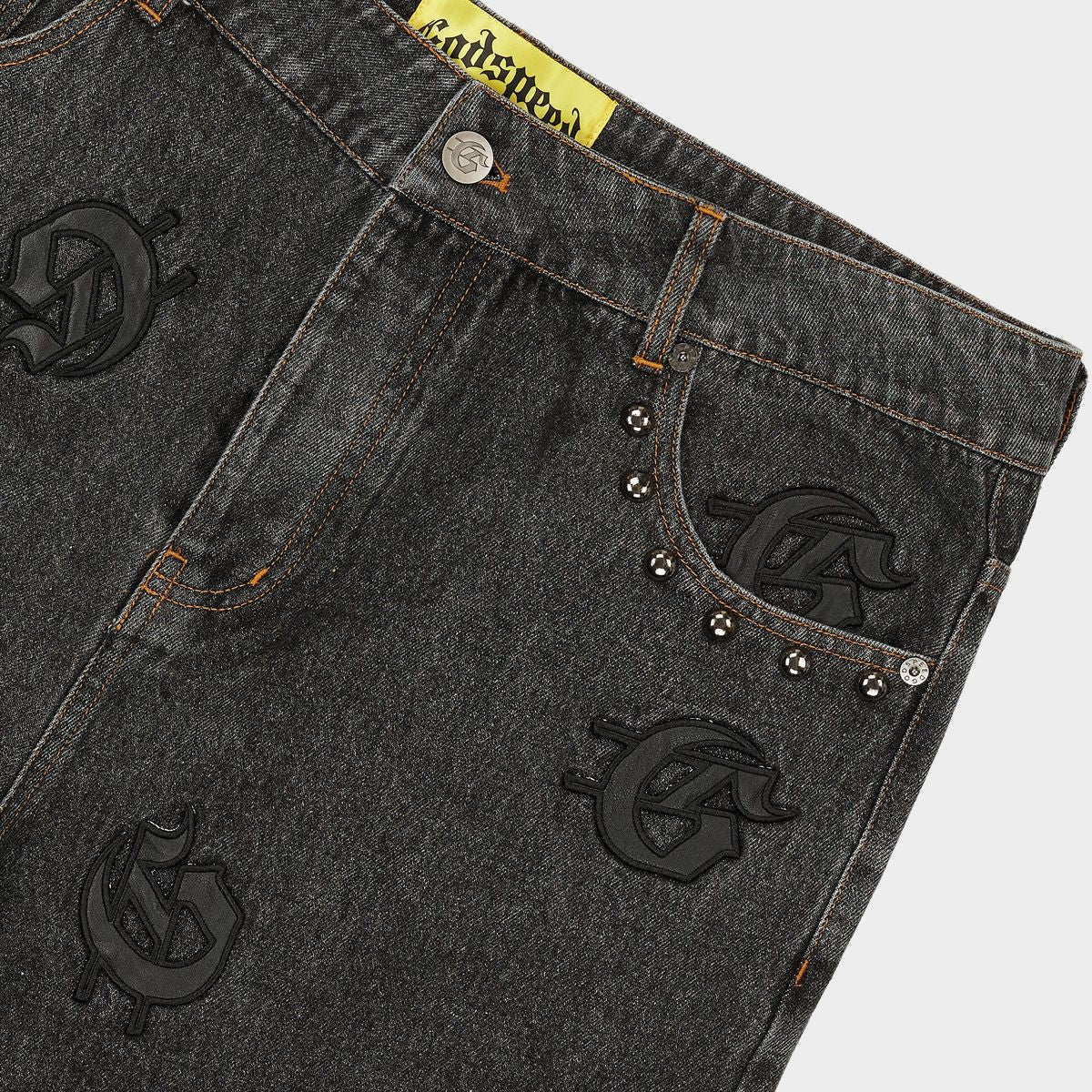 Godspeed “Infinity” Black Denim Shorts - Image 2