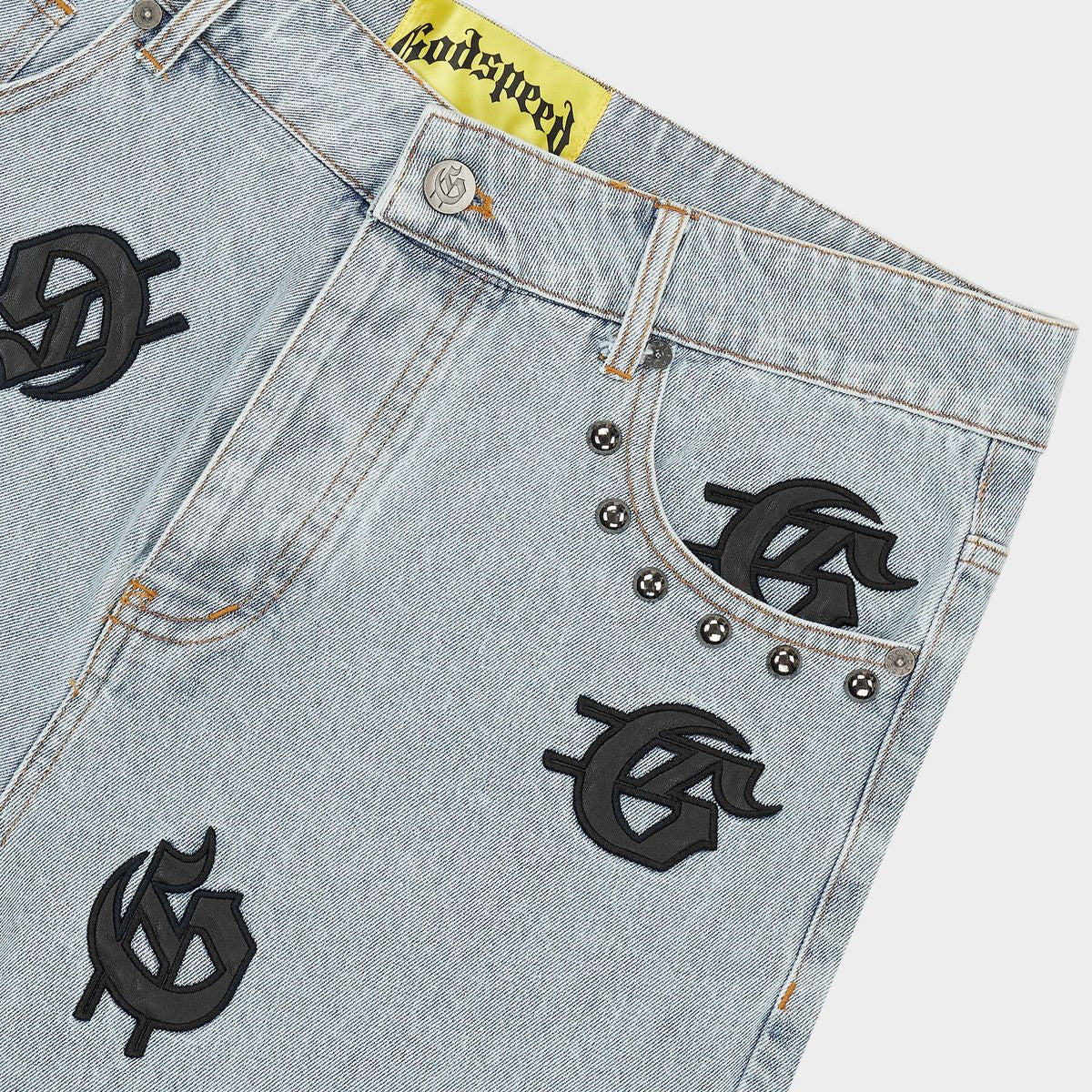 Godspeed “Infinity” Blue Denim Shorts - Image 2