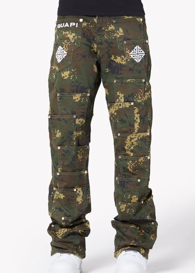 Guapi Camo Pockets Flared Jeans - Image 2