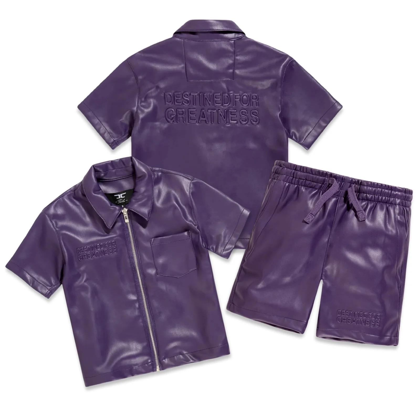 JC Kids “Destined For Greatness” Grape Short Set