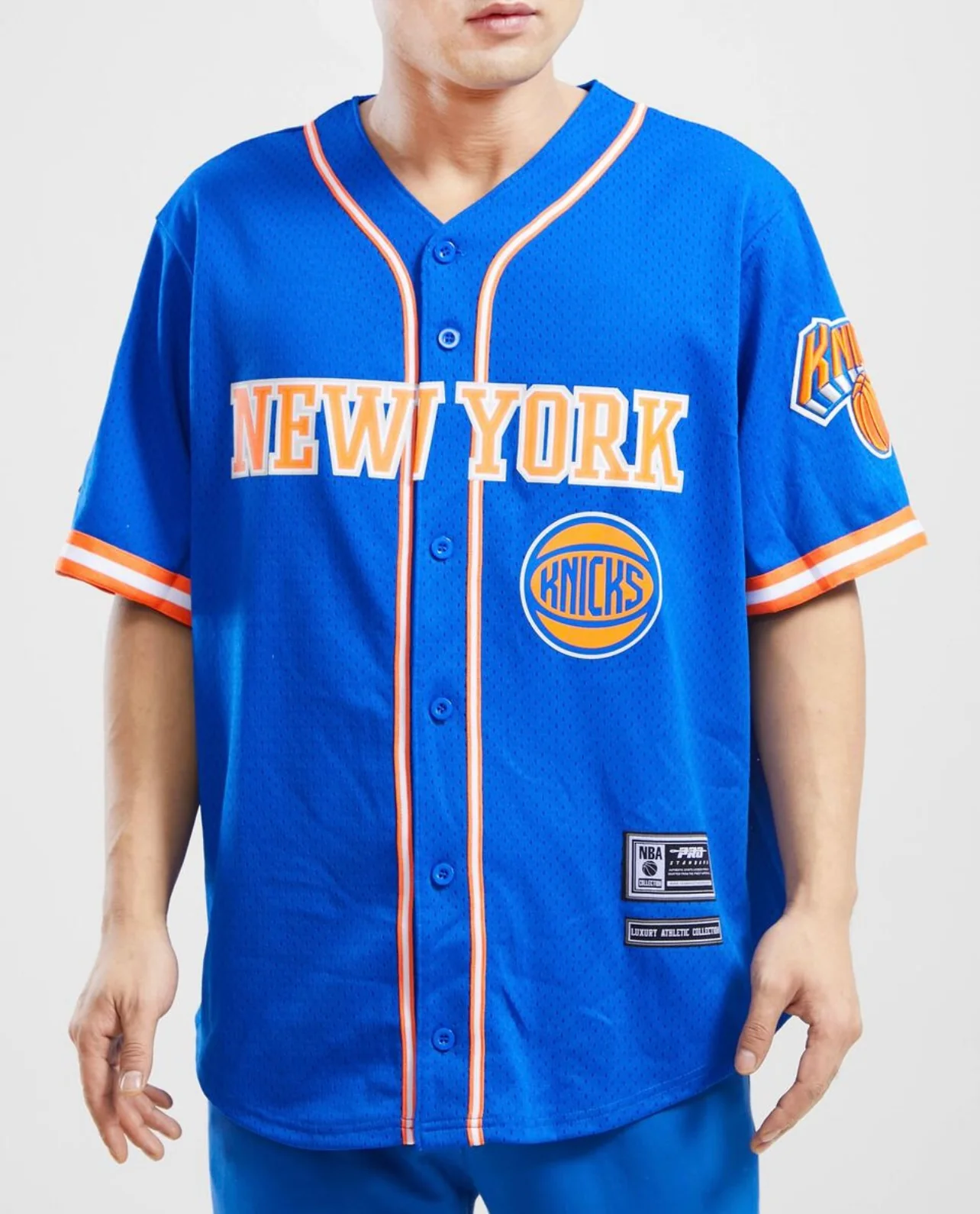 New York Knicks Logo Mesh Button Up Shirt