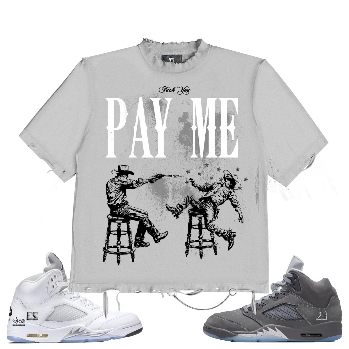 November Reine “We Play” Heavyweight Grey Tee