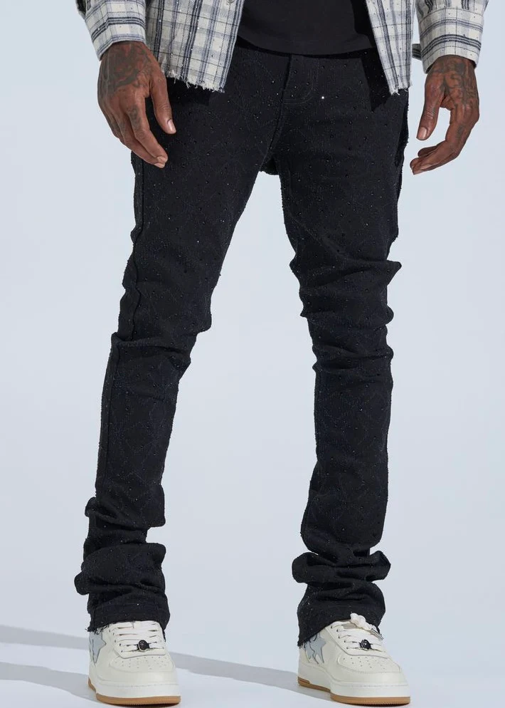 Pheelings “First Million” Rhinestone Black Stack Jeans