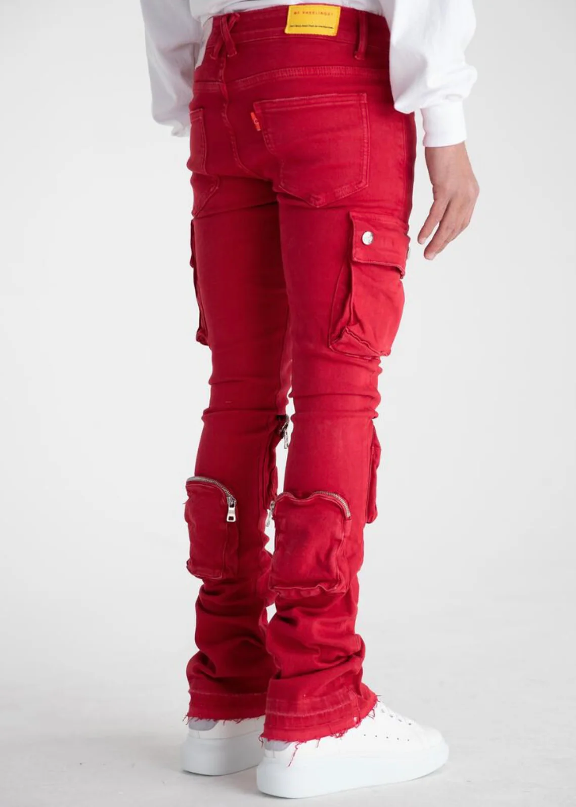 Pheelings “Never Look Back” Red Cargo Stacked Jeans - Image 2