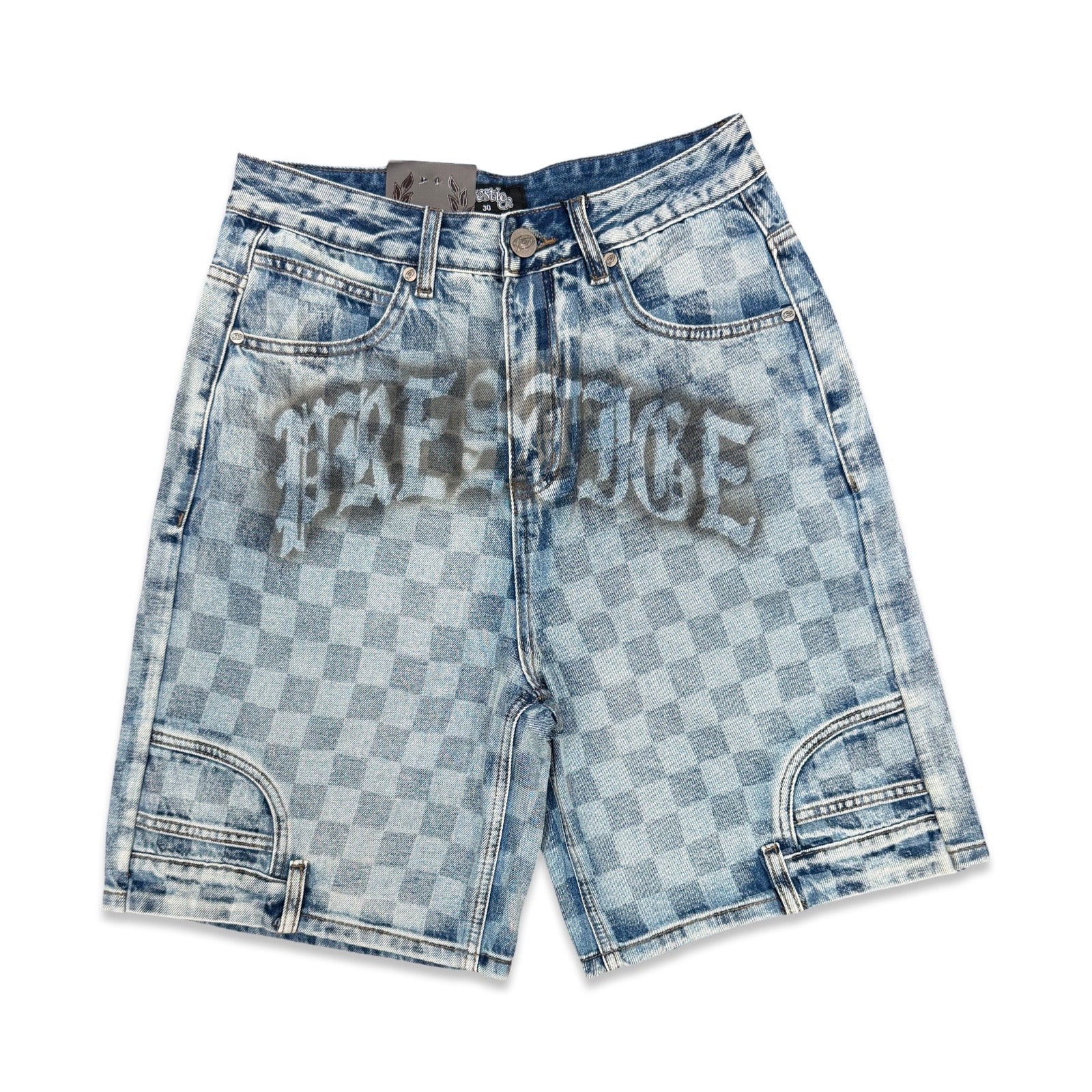 Prestige “Checkerboard” Blue Wash Jorts