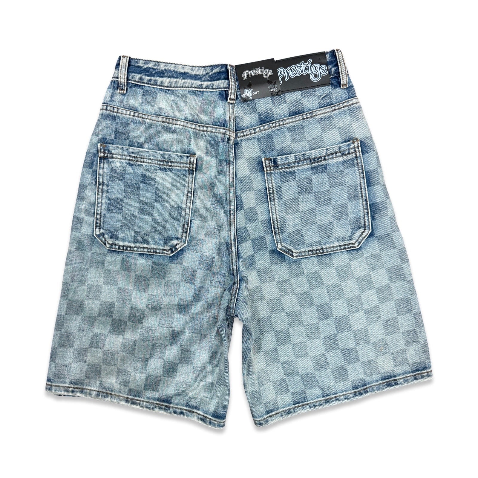 Prestige “Checkerboard” Blue Wash Jorts - Image 2