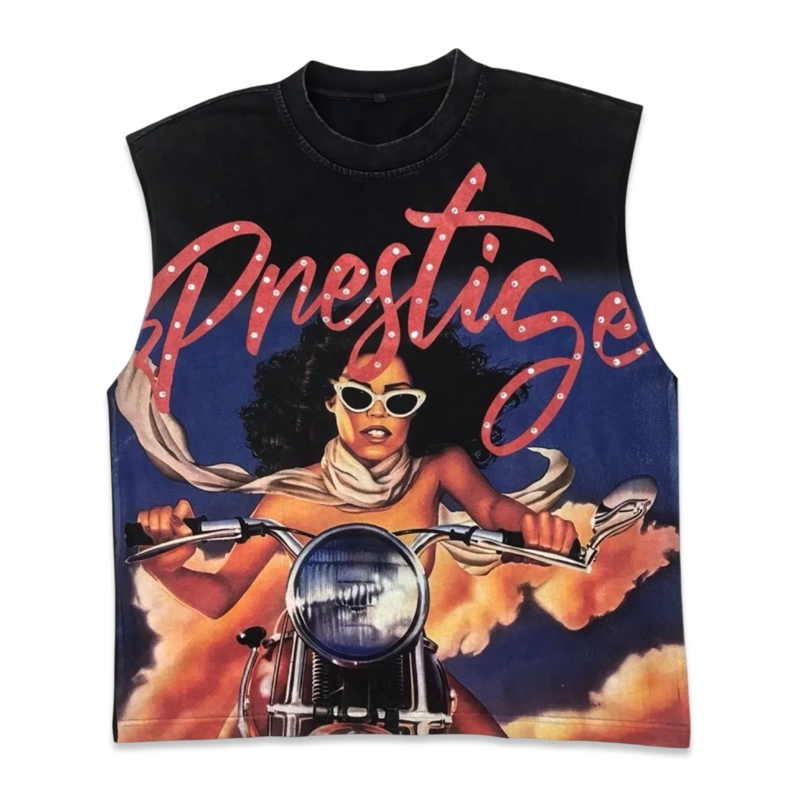 Prestige “Lady Motor” Rhinestone Tee