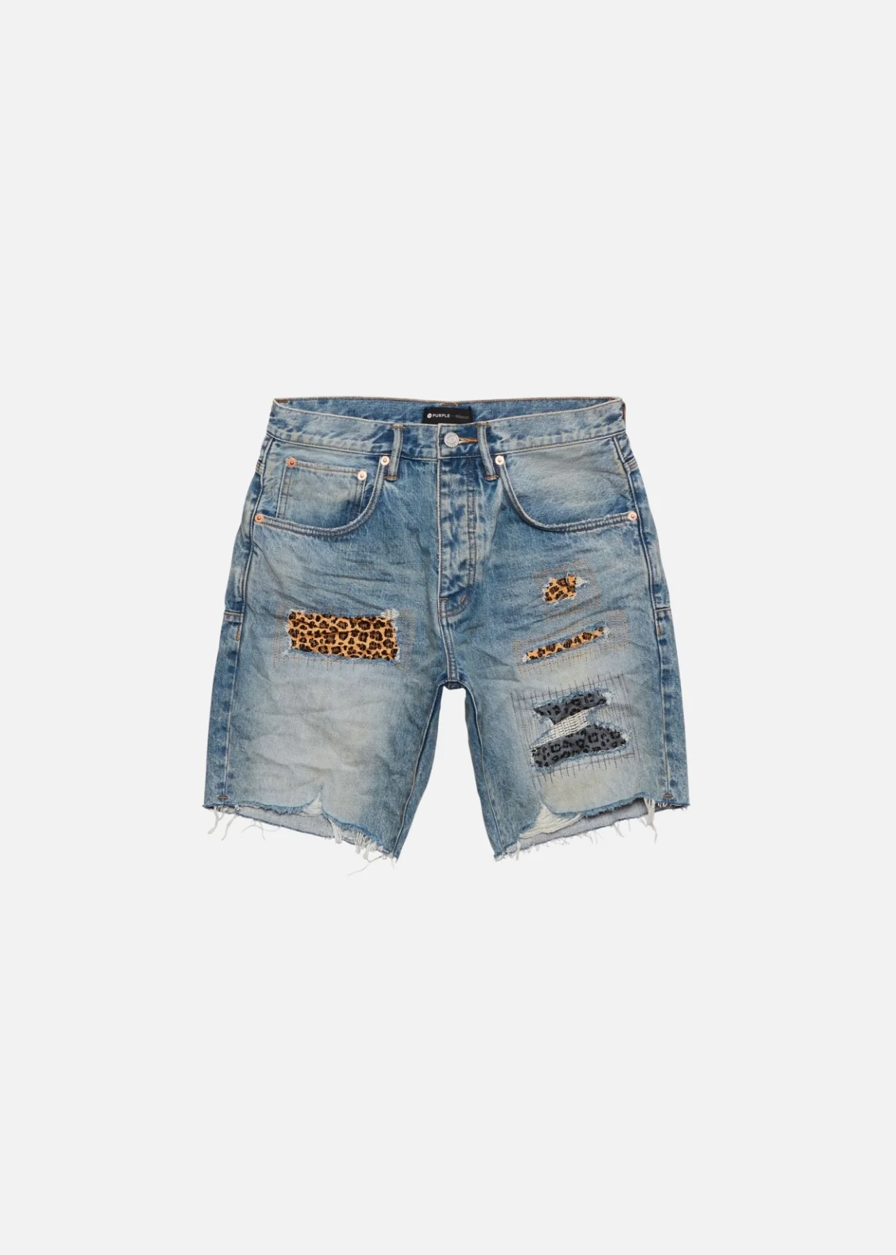 Purple Brand Indigo Animal Print Shorts