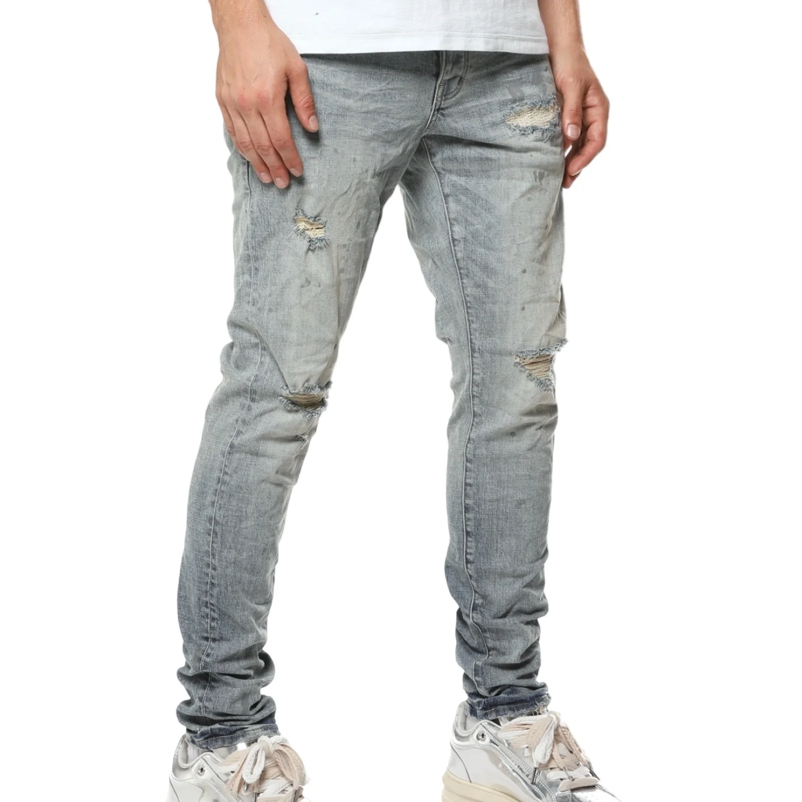 Purple Brand “Worn Reflective” Indigo Jeans - Image 4