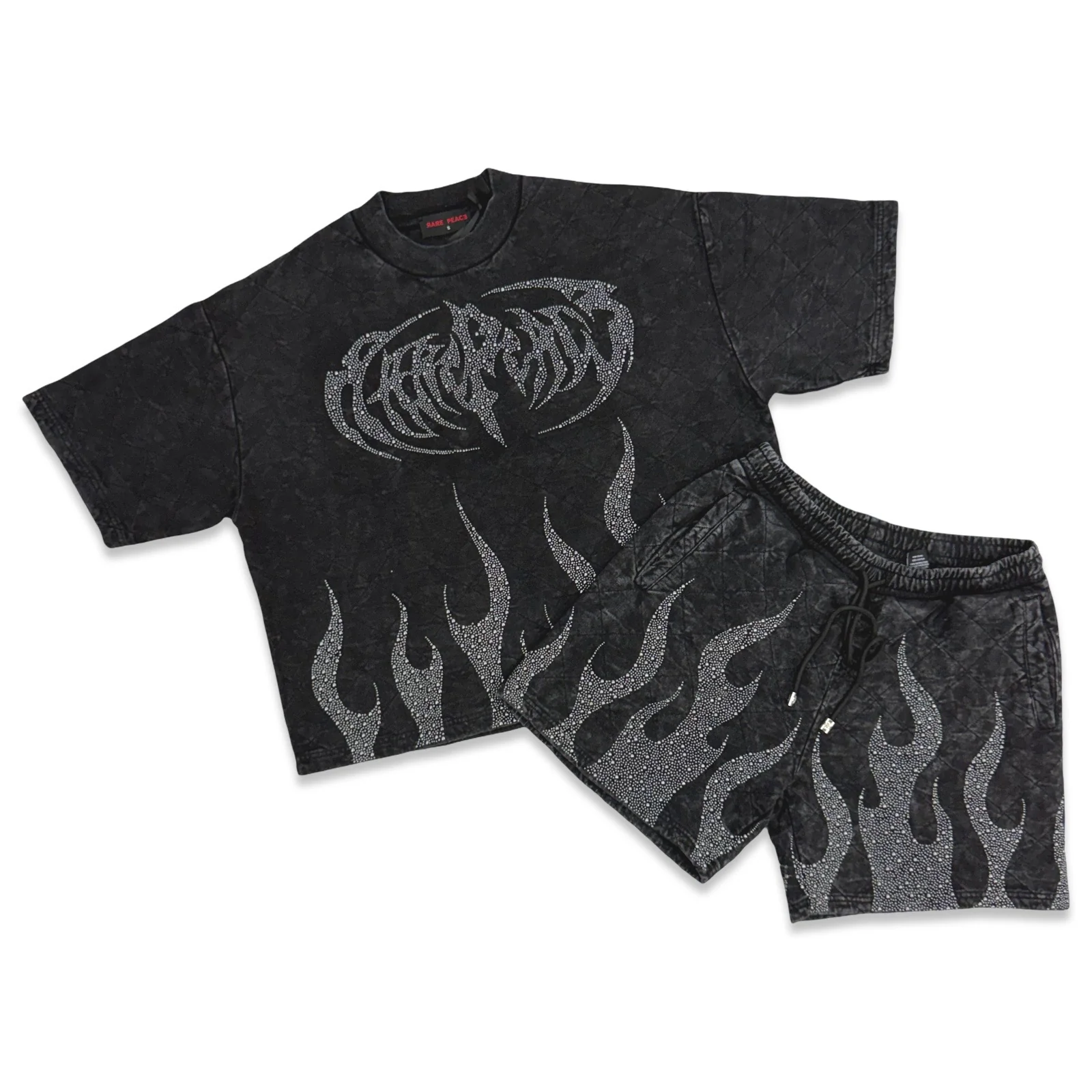 Rare Peace “Flame” Rhinestone Short Set