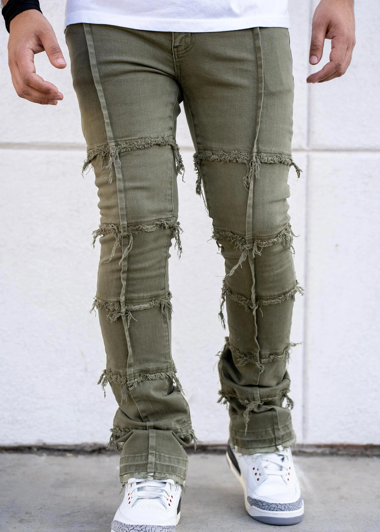 Reelistik Salvatore Olive Stacked Jeans (RST5031-2) - Image 2