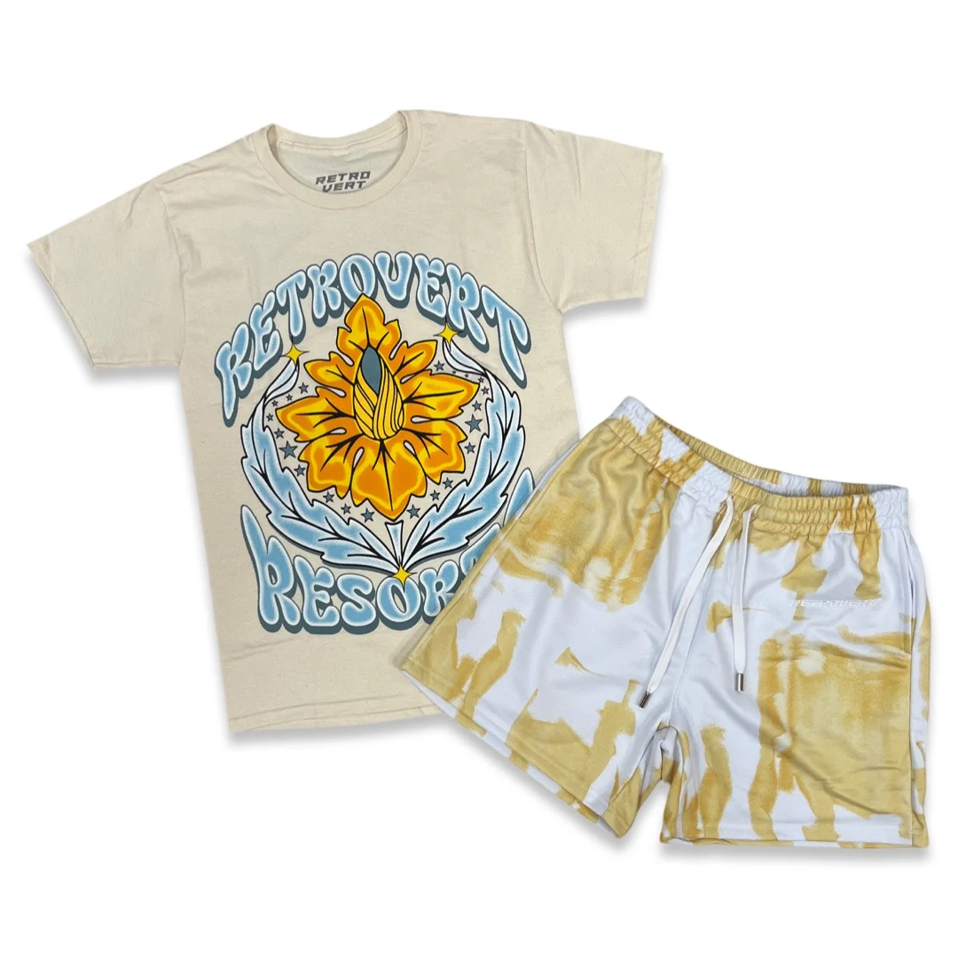 Retrovert Watercolor Flower Short Set