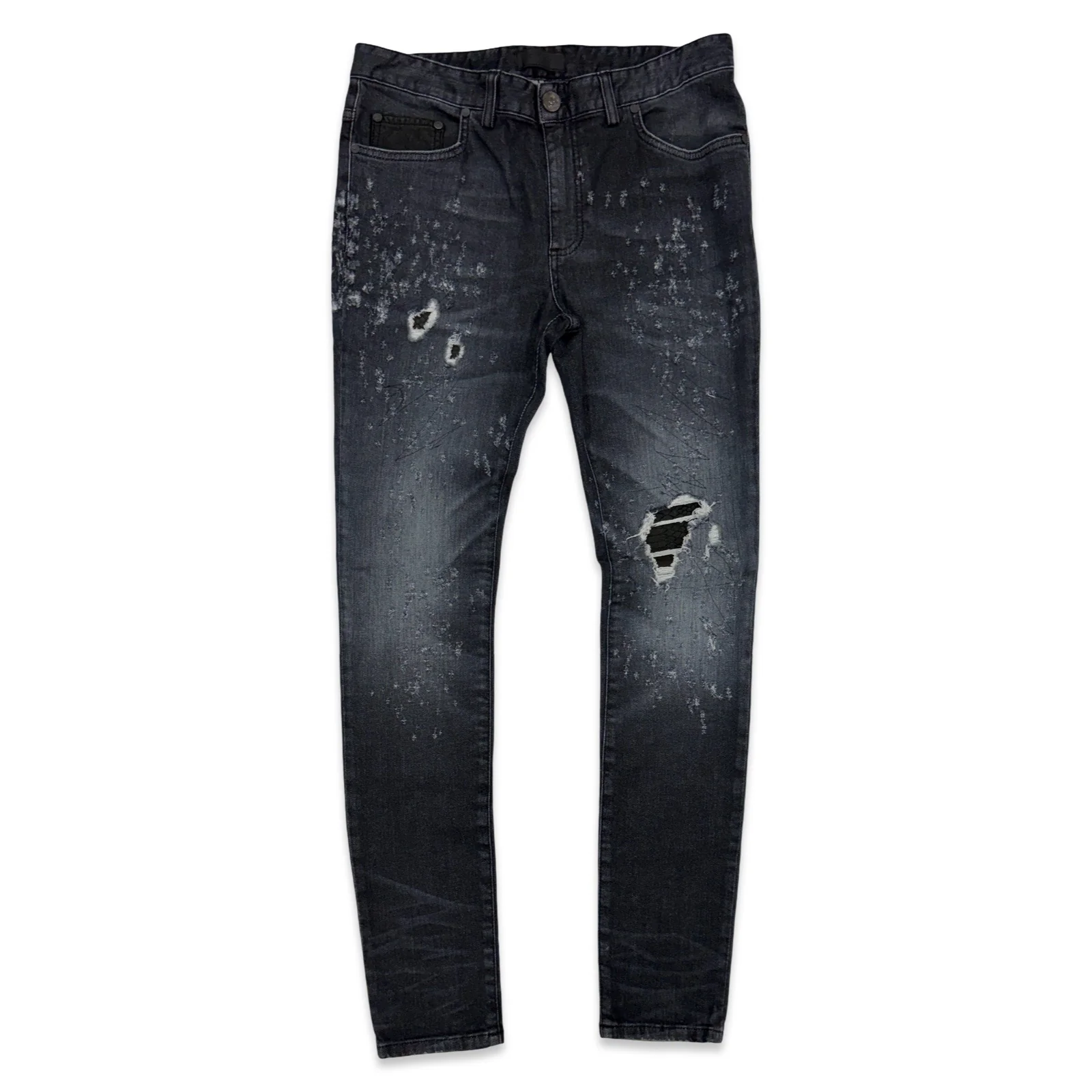 RH45 London “Aspen” Leather Detail Jeans