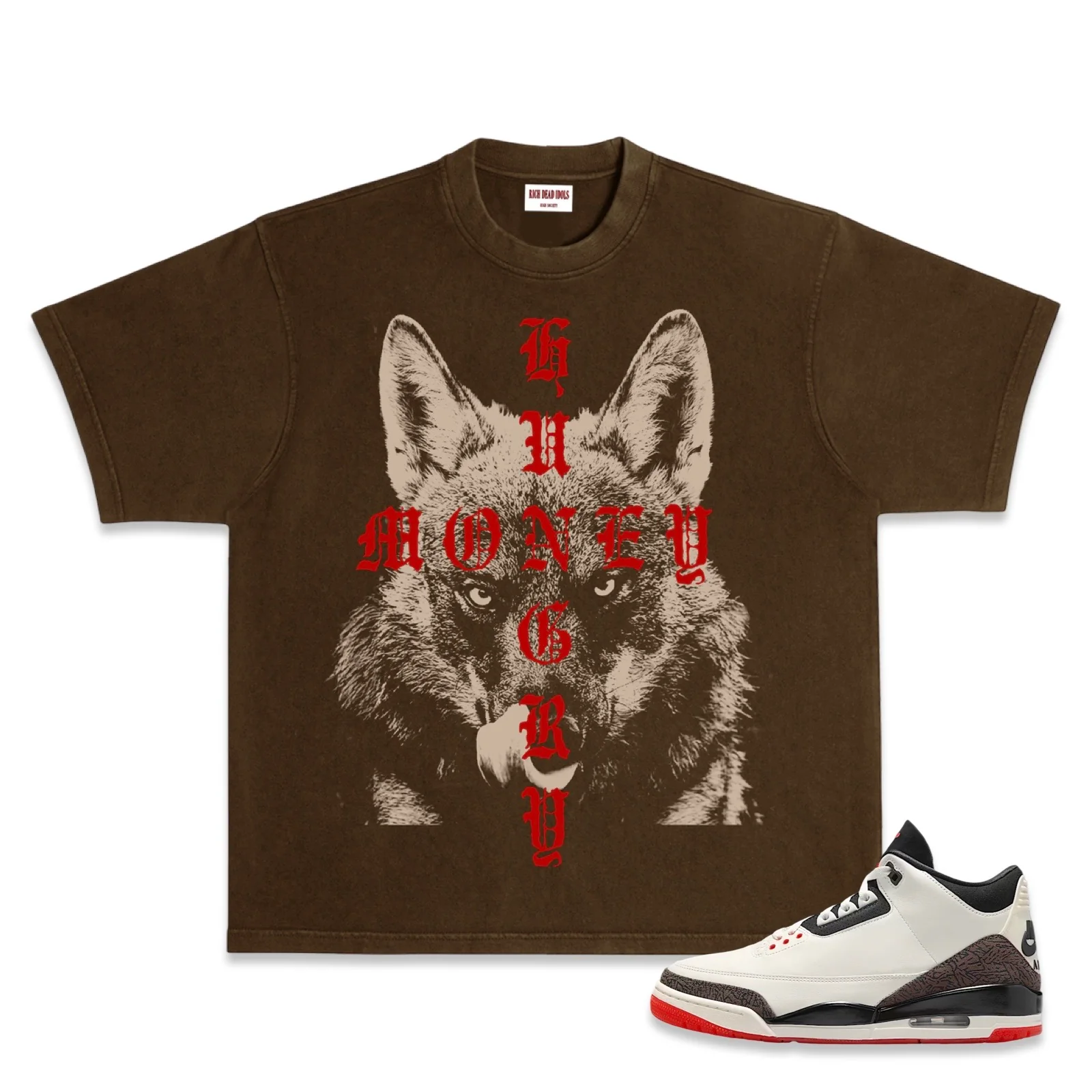 Rich Idols “Money Hungry” Brown Tee