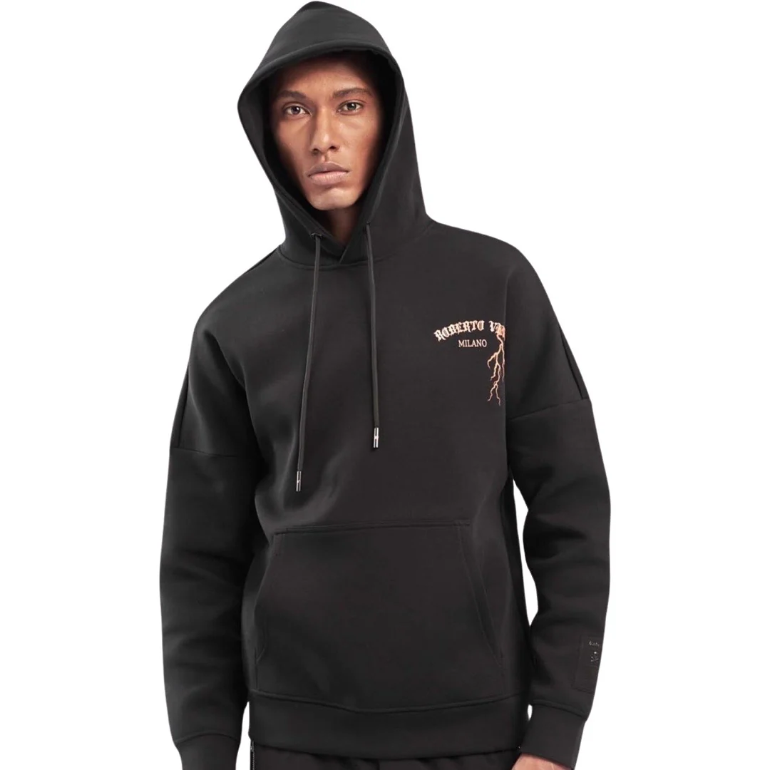 Roberto Vino Tech Thunder Hoodie (Black/Orange) - Image 2