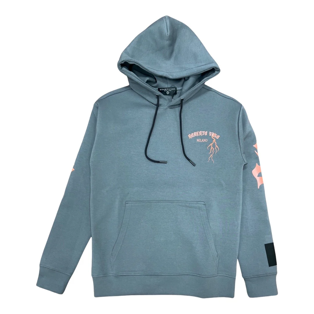Roberto Vino Tech Thunder Hoodie (Grey/Orange) - Image 2