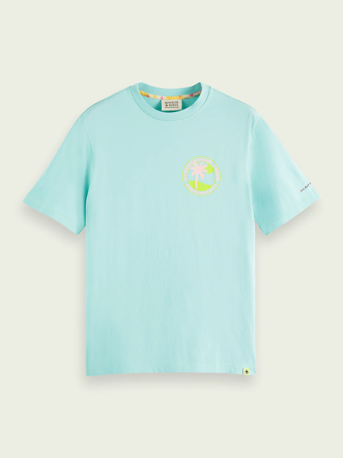 Scotch&Soda Graphic Jersey Tee In Seafoam (166062)