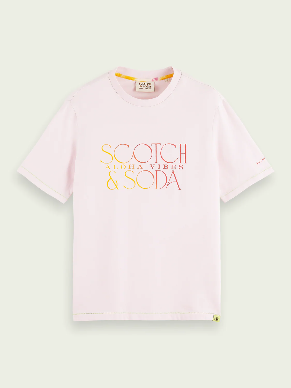 Scotch&Soda Graphic Logo Jersey Tee In Pink (166062)