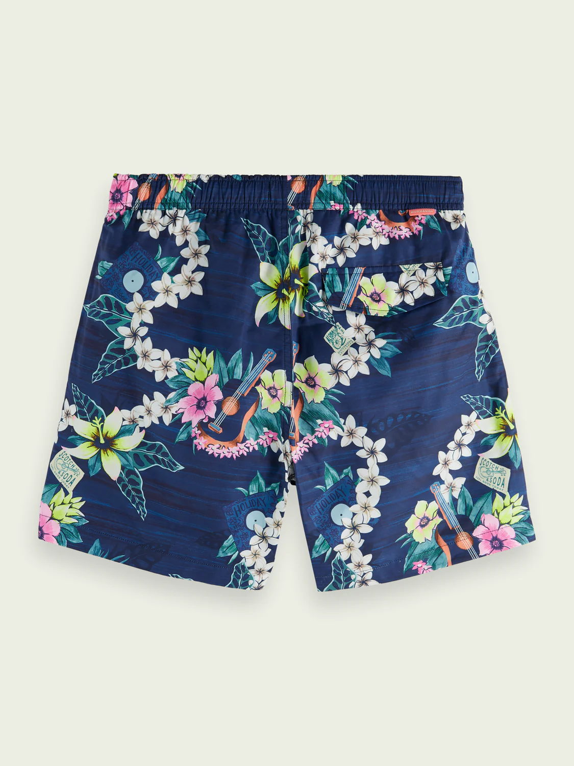 Scotch&Soda Mid Length Print Swim Shorts In Blue (166838) - Image 2