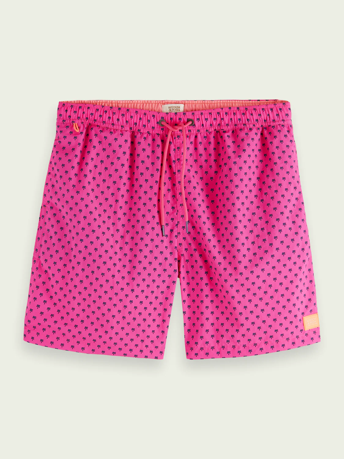 Scotch&Soda Mid Length Print Swim Shorts In Pink (166839)
