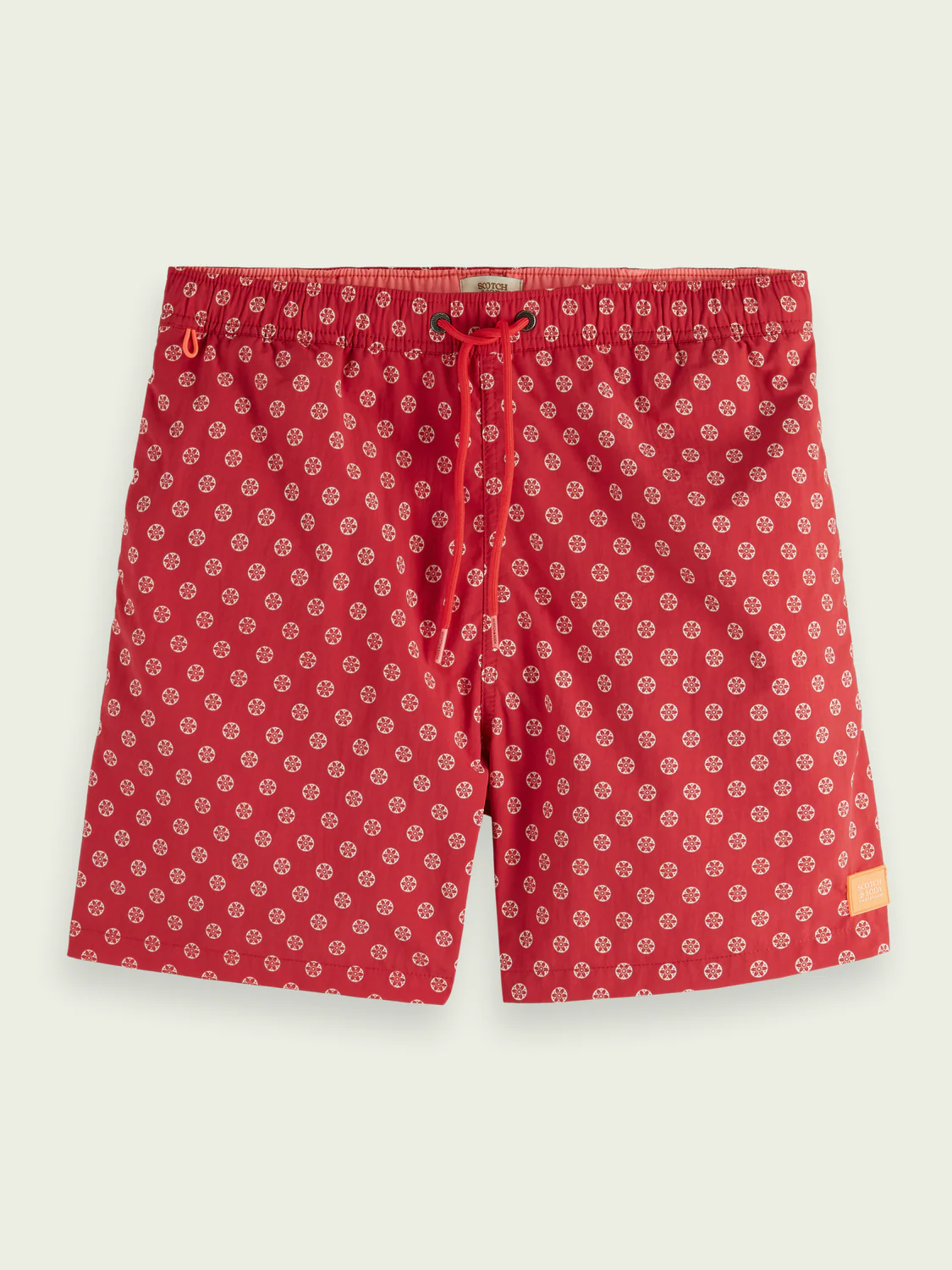 Scotch&Soda Mid Length Print Swim Shorts In Red (166839)