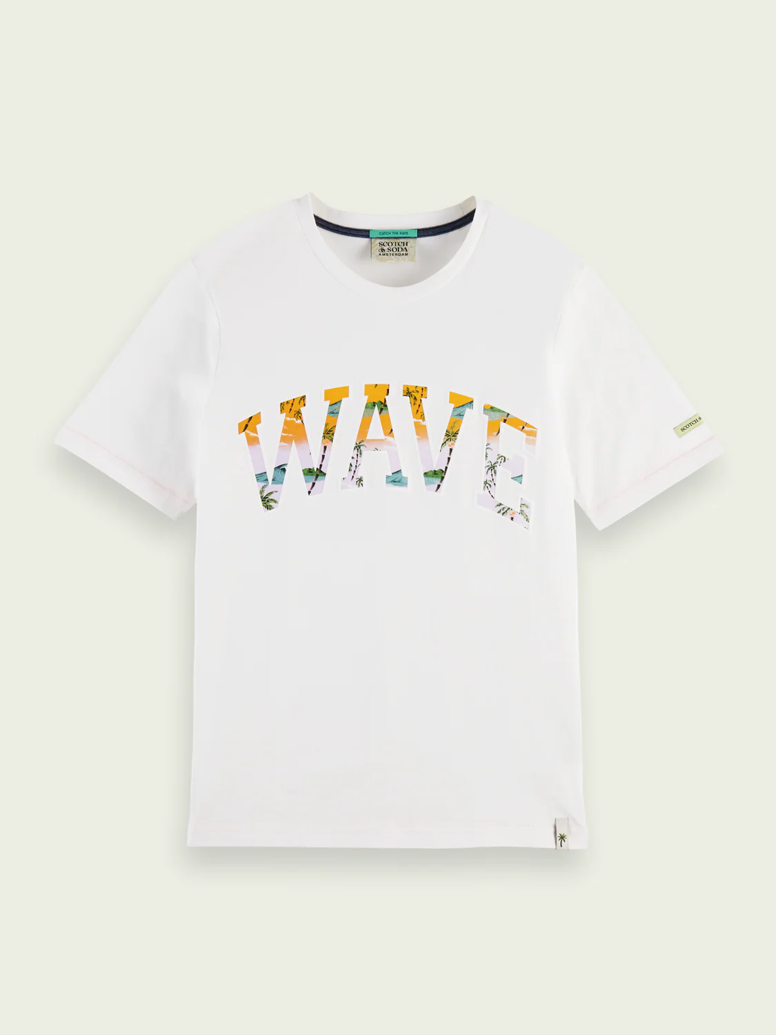 Scotch&Soda Wave Logo Tee In White (166049)