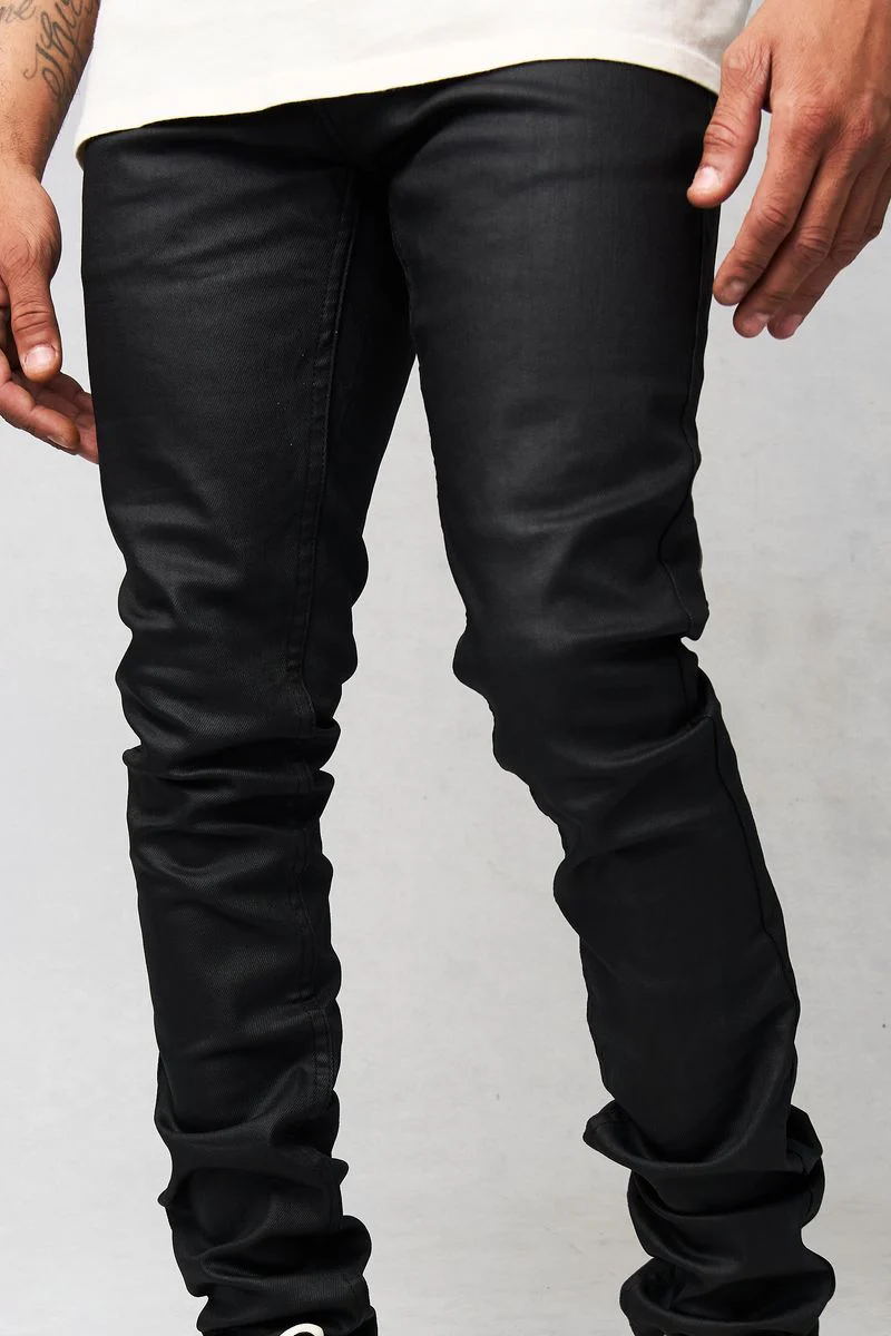 Serenede “Caviar7” Wax Black Jeans - Image 2