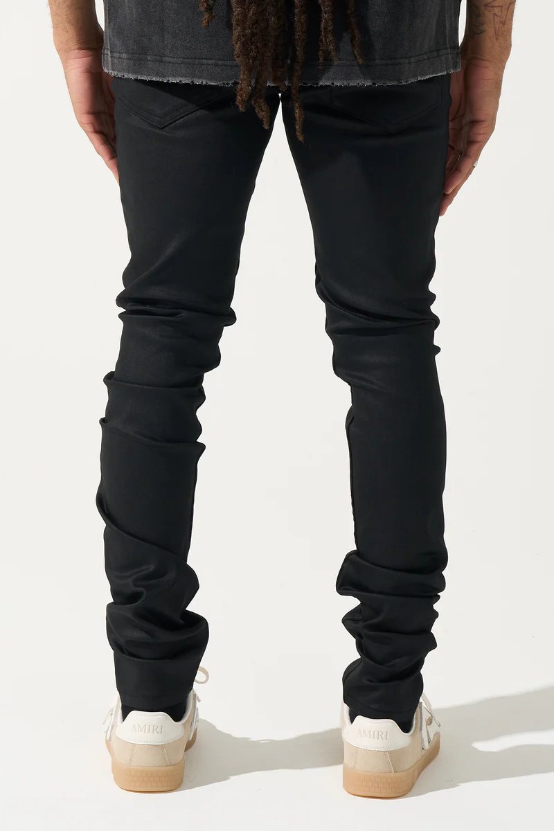 Serenede “Caviar7” Wax Black Jeans - Image 4