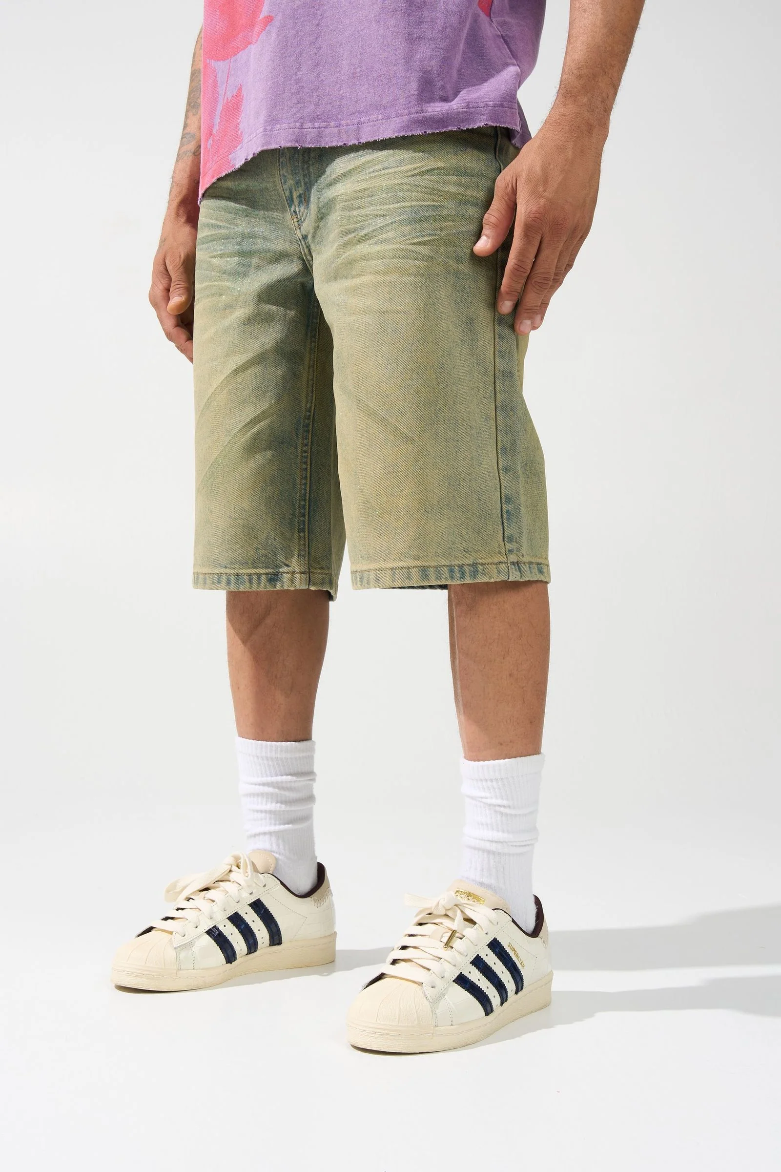 Serenede “Citrine” Yellow Denim Shorts - Image 2