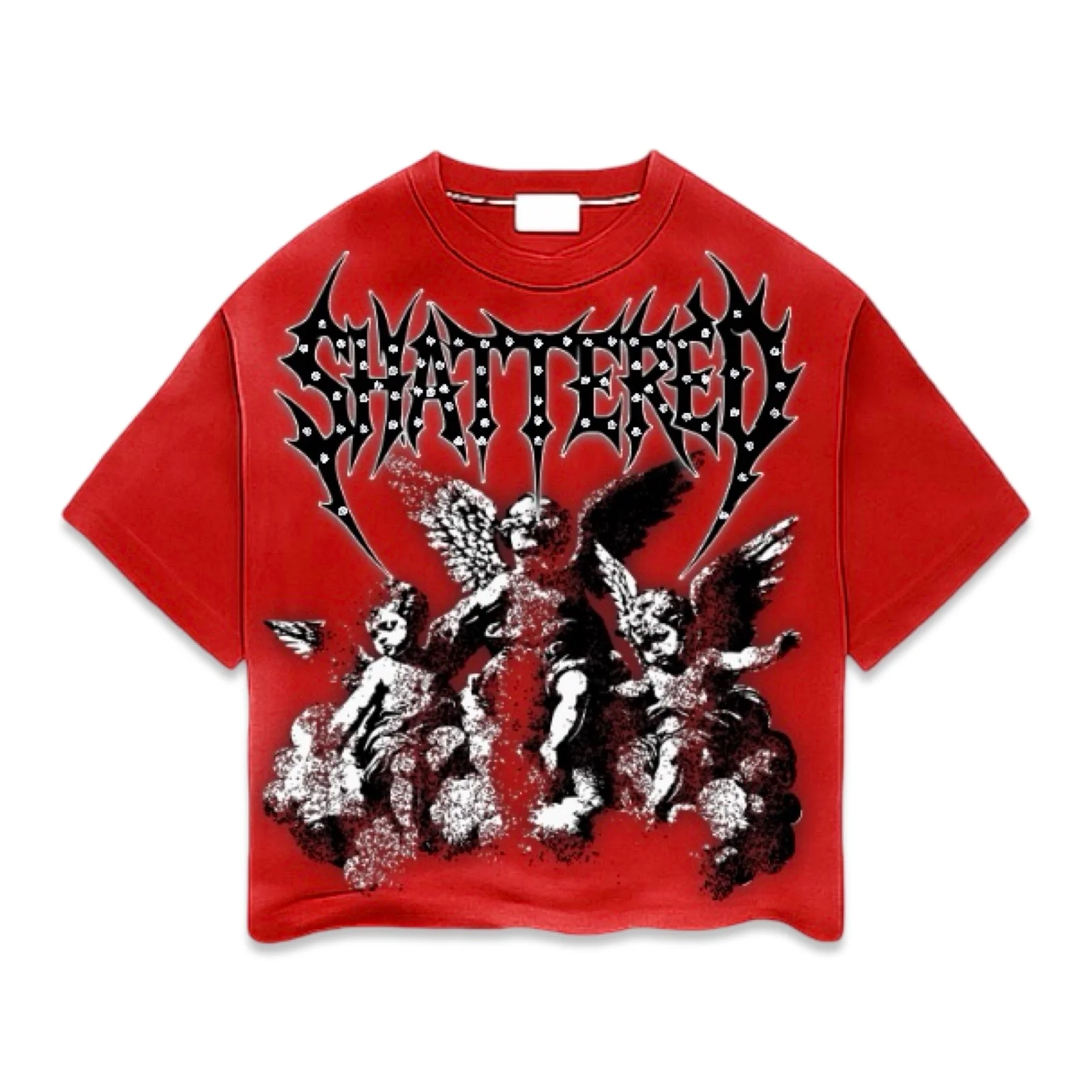 Shattered Hearts “Fallin Angels” Red Tee