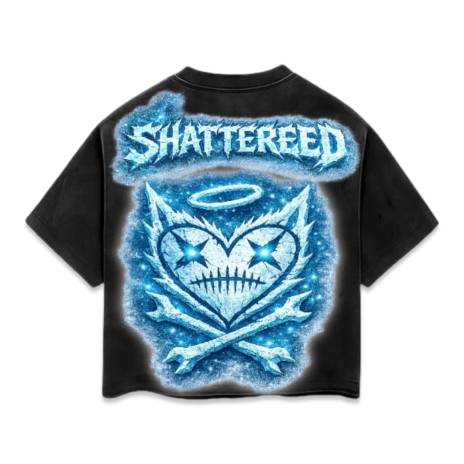 Shattered Hearts “Icy” Black Tee
