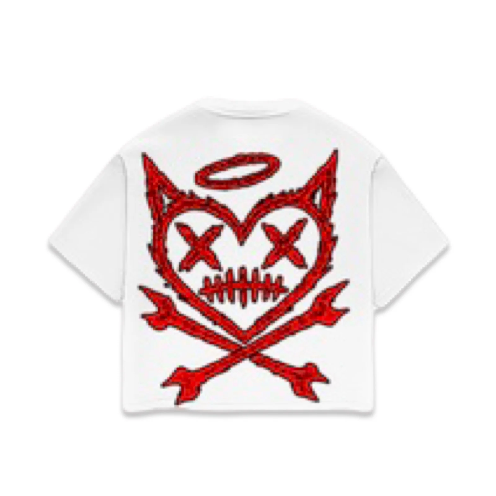 Shattered Hearts “Logo” White/Red Tee