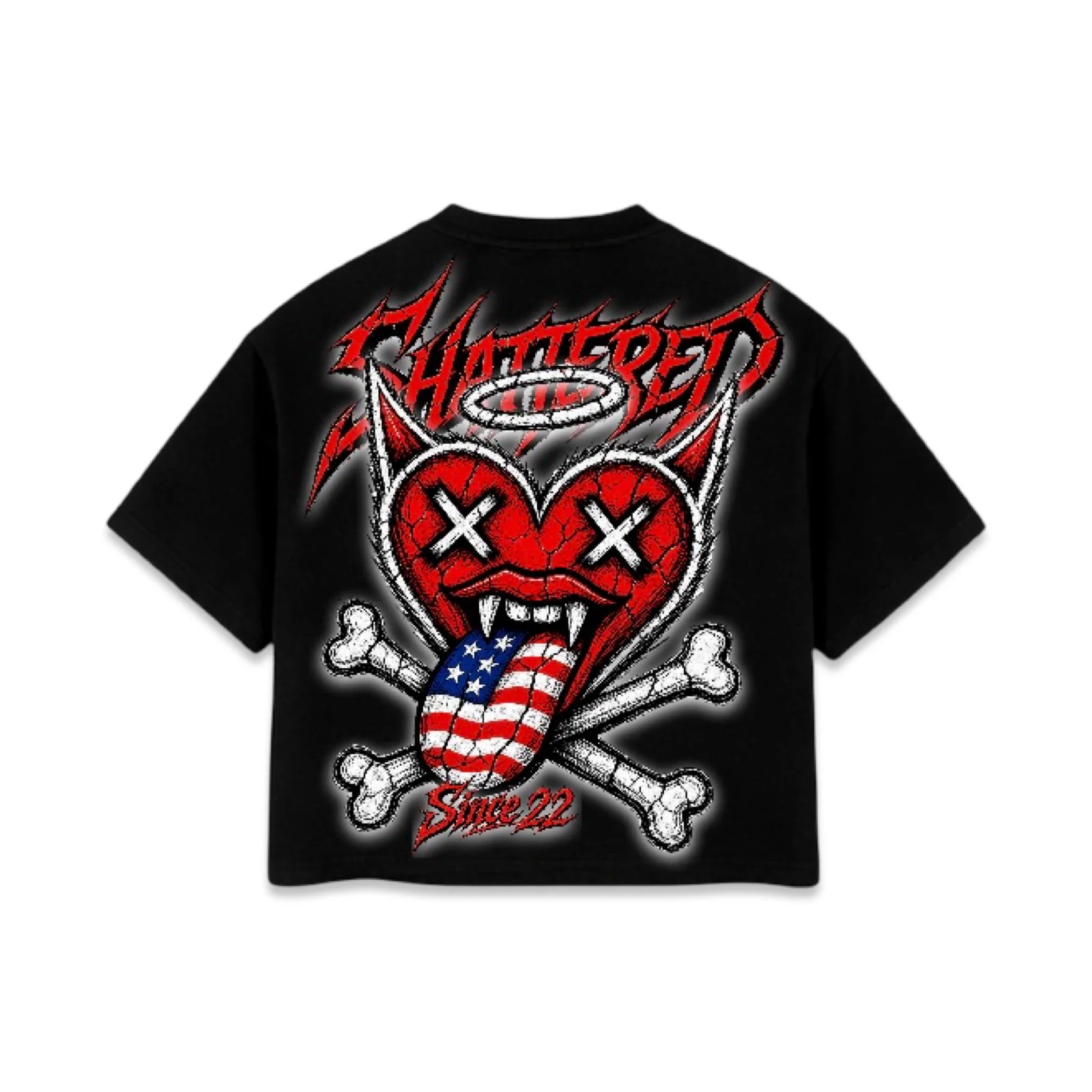 Shattered Hearts “Rolling Hearts” Black Tee