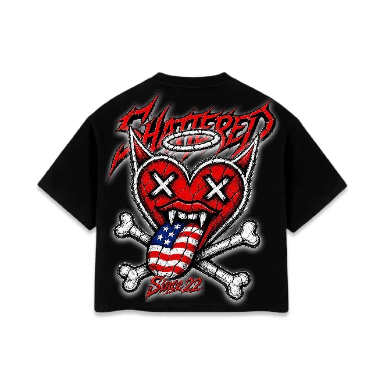Shattered Hearts “Rolling Hearts” Black Tee