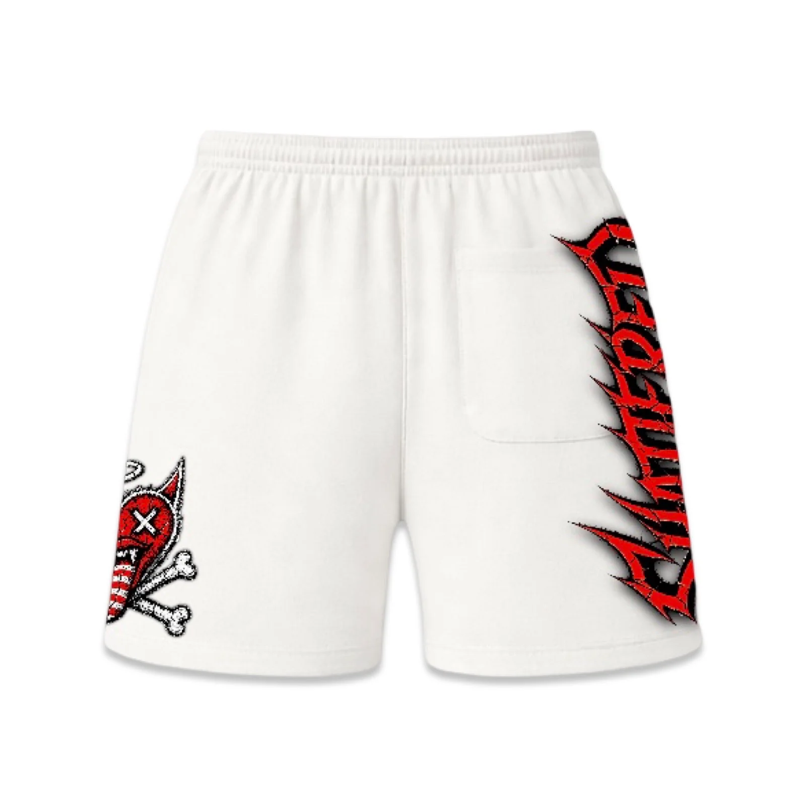 Shattered Hearts “Rolling Hearts” White Shorts - Image 2