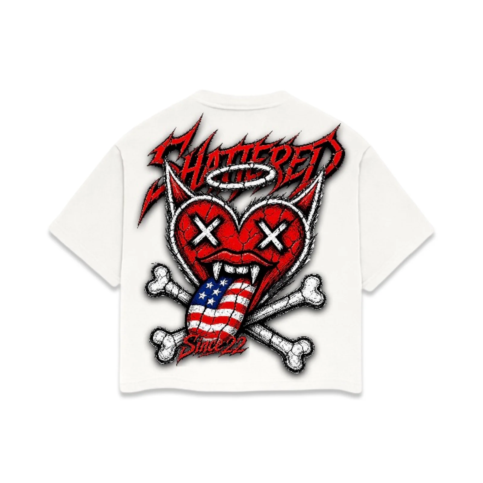 Shattered Hearts “Rolling Hearts” White Tee