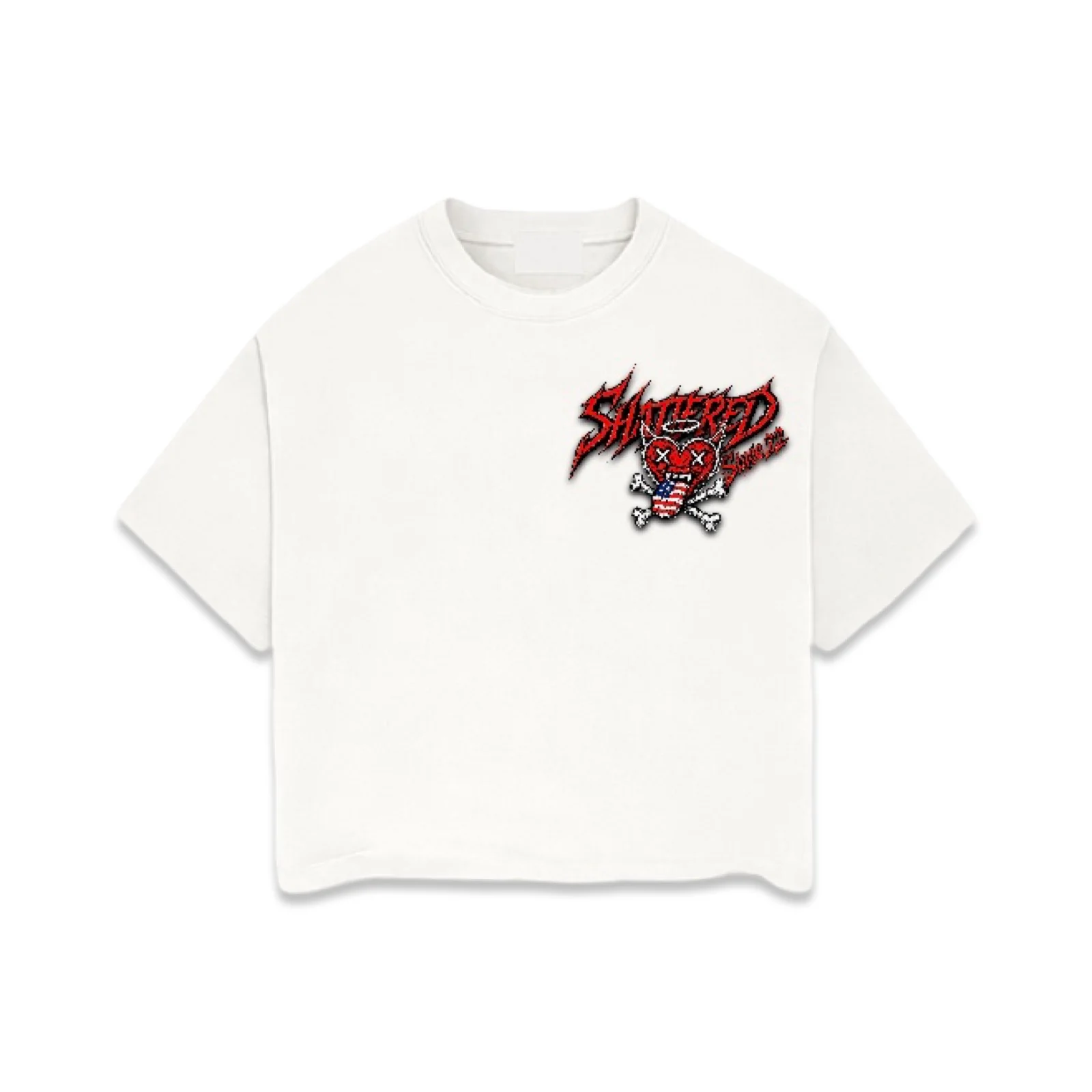 Shattered Hearts “Rolling Hearts” White Tee - Image 2