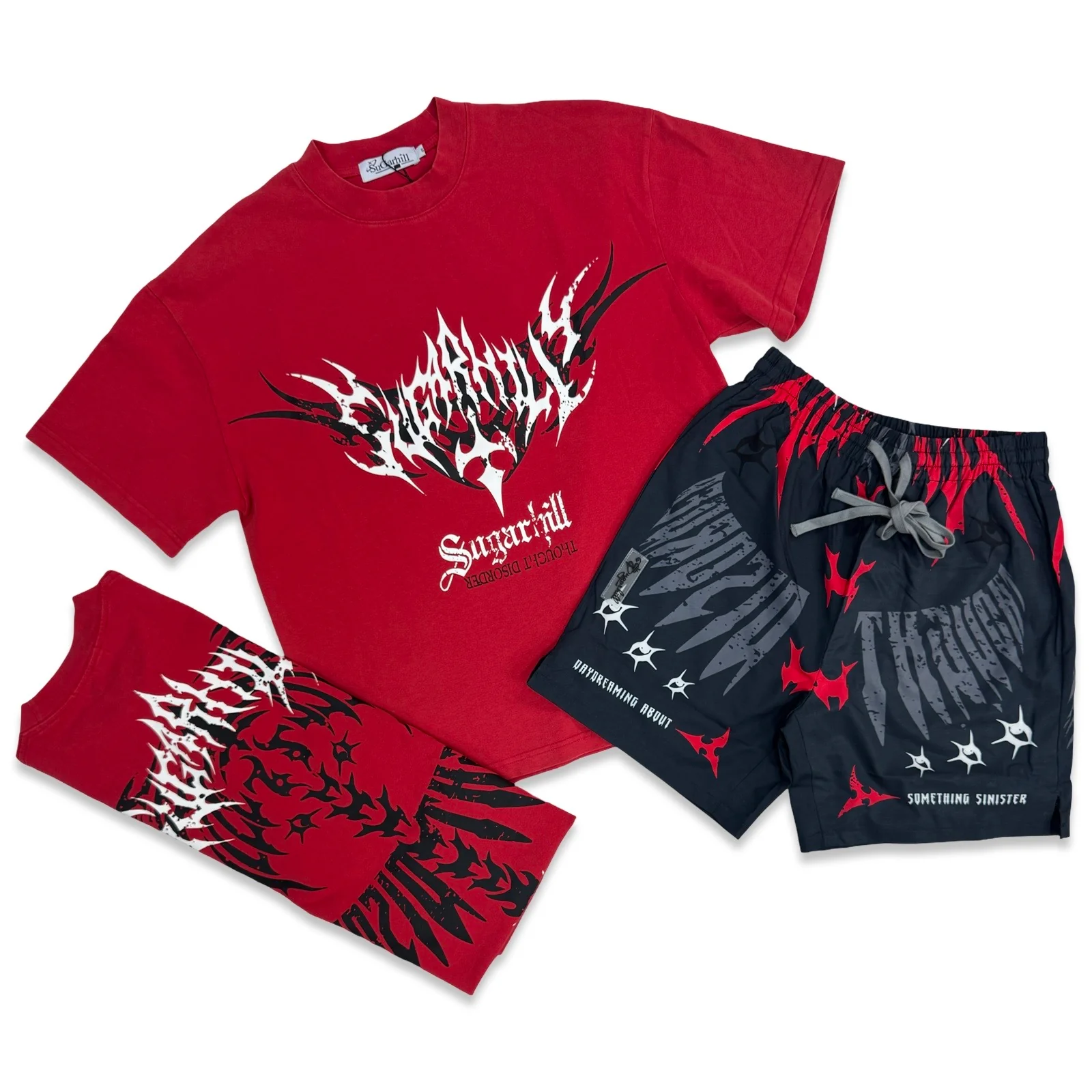 Sugarhill “Sinister” Red Poly Short Set