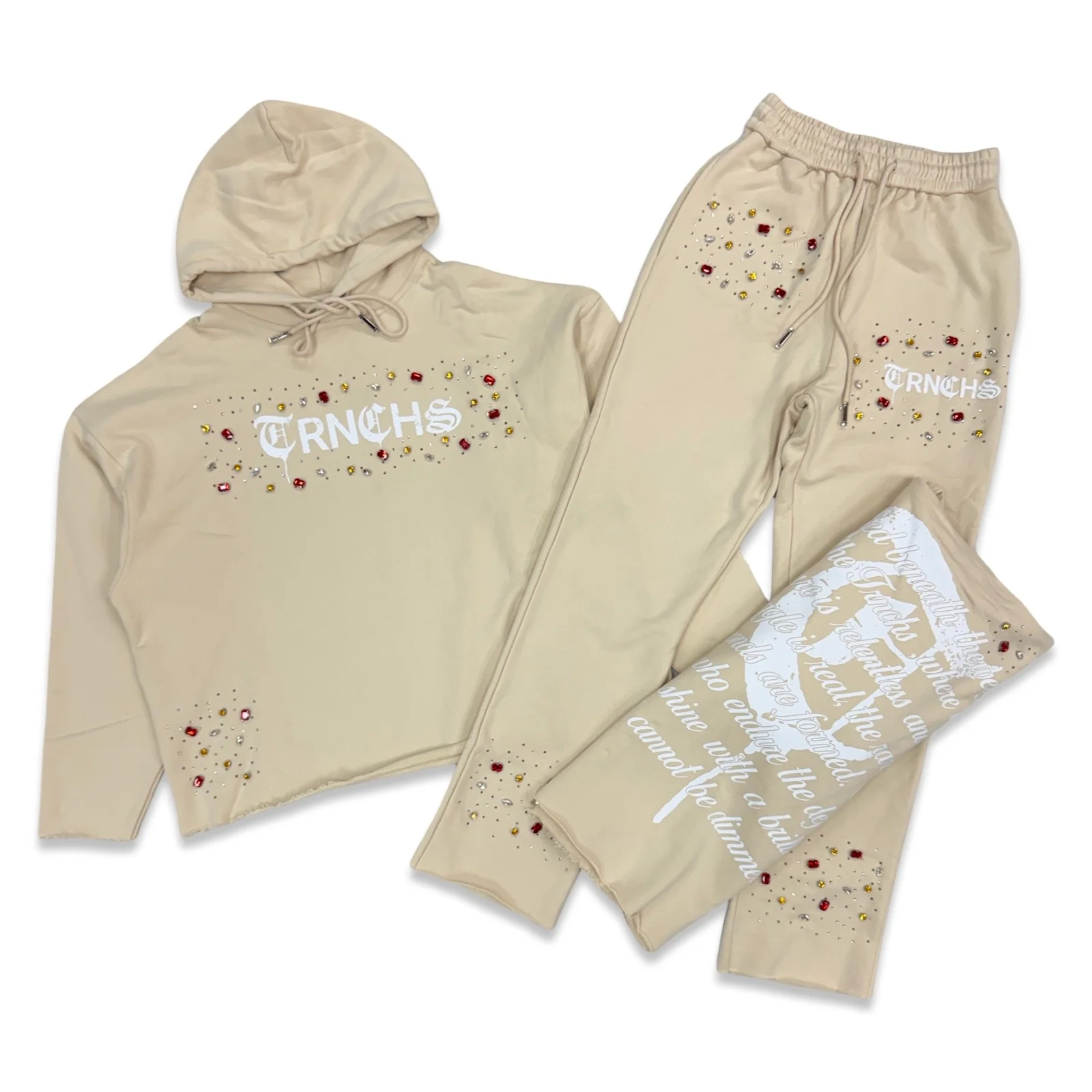 TRNCHS Diamond Cream Jogging Set